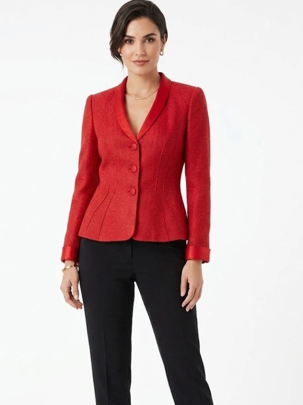 ARMANI COLLEZIONI Textured Red Wool Blend Blazer/Jacket EUC/sz 8